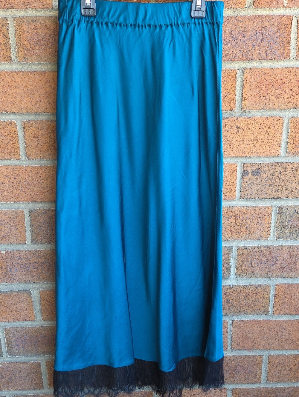 The Kooples Teal Maxi Skirt with Lace Hem - Picture 3 of 9
